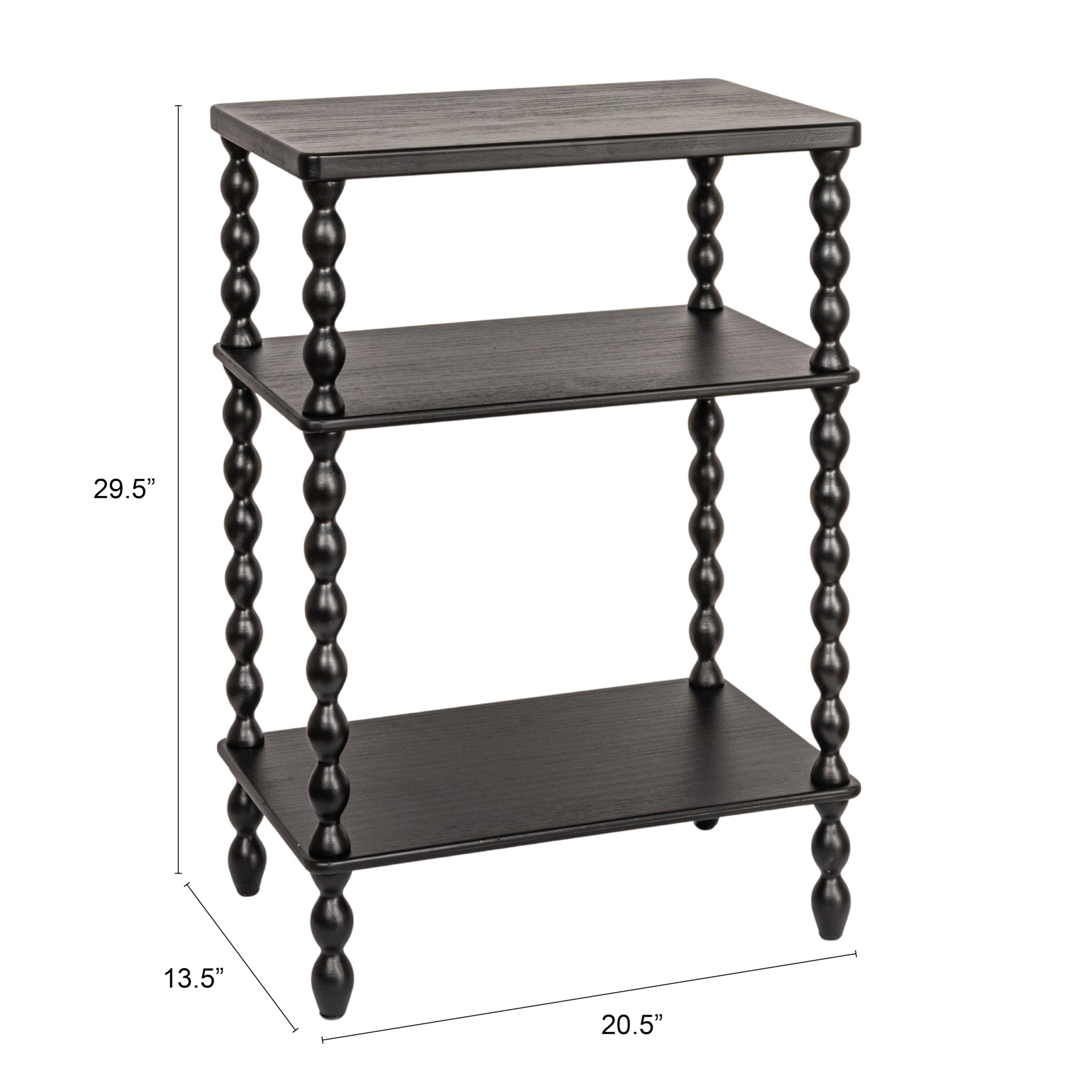 Creative Co-Op Bobbin Leg Rectangle Wood Accent Table, Black