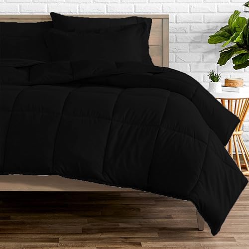 Miniatura 4 de Relleno de edredón de tamaño individual, color negro, para todas las estaciones, edredón alternativo acolchado para Mashine de algodón egipcio