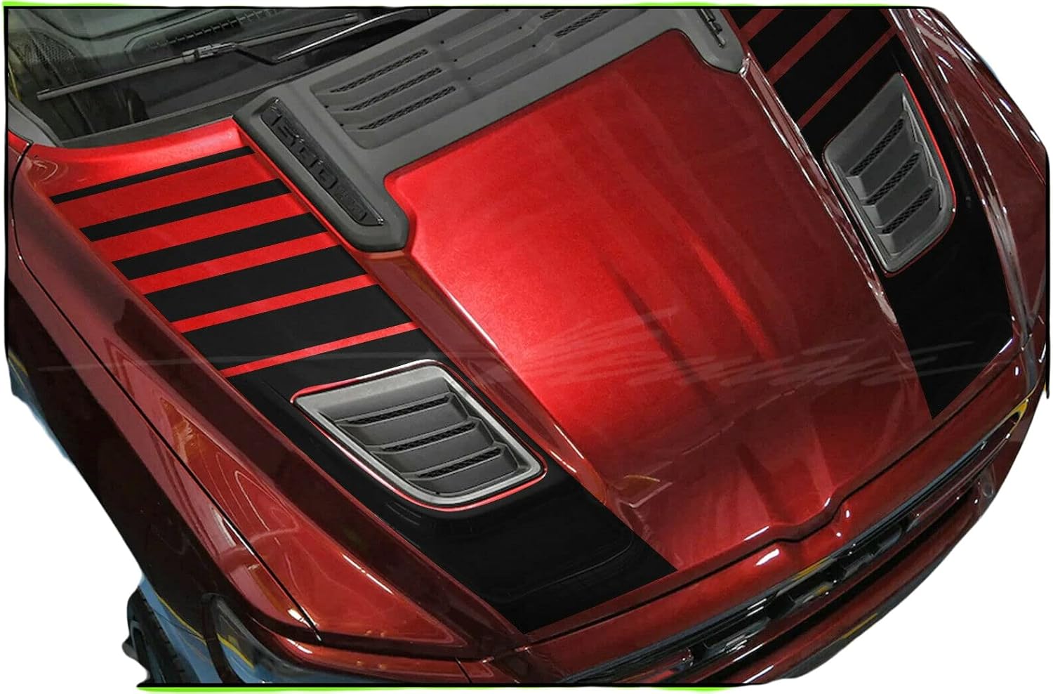 Hood Blackout Racing Stripes - ram 1500 Rebel - - Front,Hood - Decal - - Auto Side Decals - Stripe for Cars - Car Big Stickers Body Compatible with Dodge