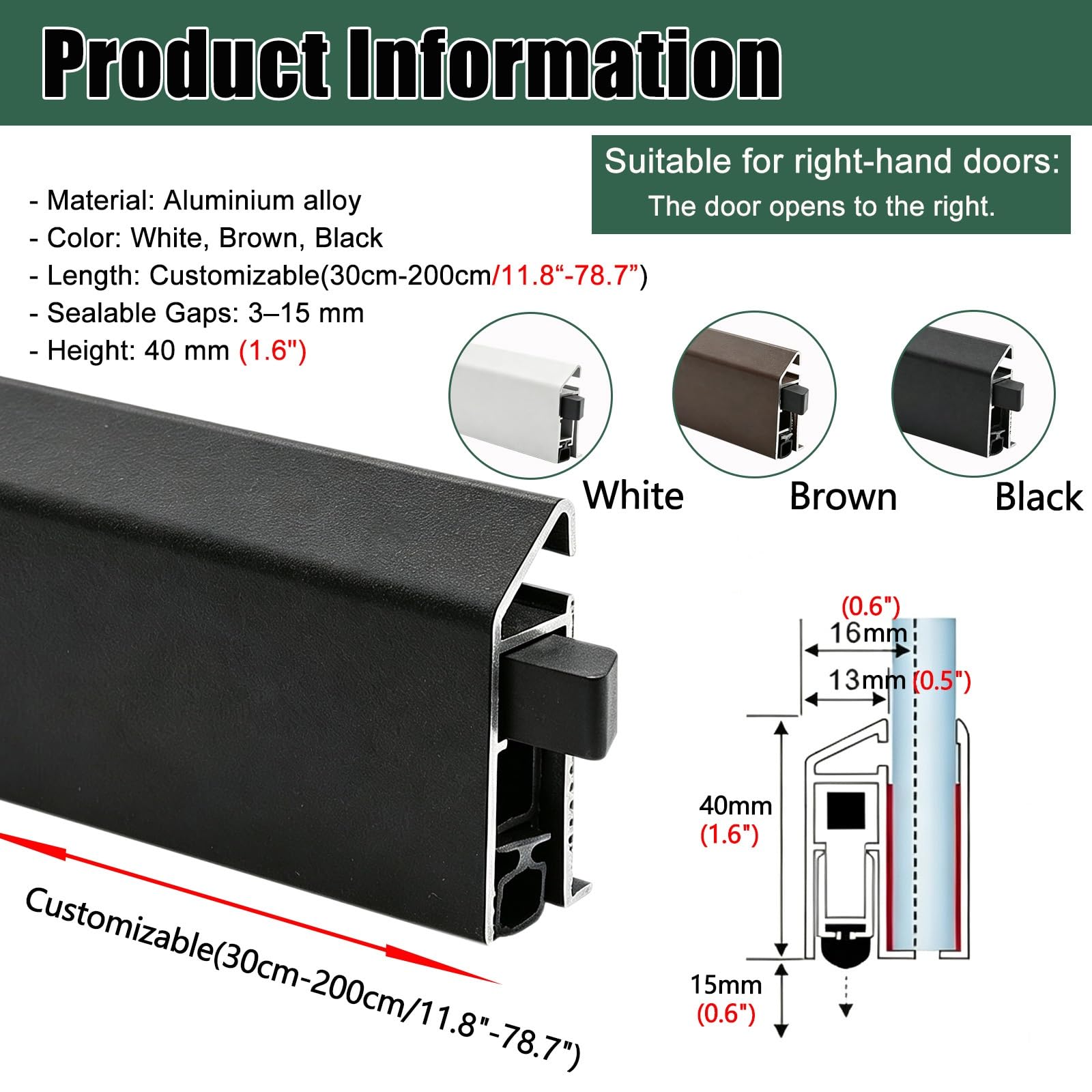 Guarnizione sottoporta automatica antipolvere interno esterno