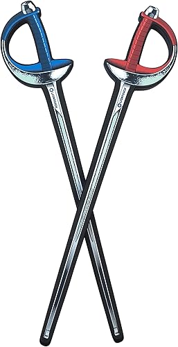 Liontouch Sables deportivos de esgrima, rojo y azul, juego de juguetes de espuma para niños en diseño realista, arma de introducción segura y