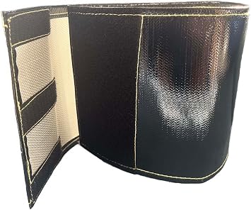 Xinhan (Silver,Black) Aluminum and Fiberglasss Heat Shielding Universal Starter Heat Shield 7 X 24in and 5.5 x 17in Wrap Self Attaching (Black, 7IN x 24IN)