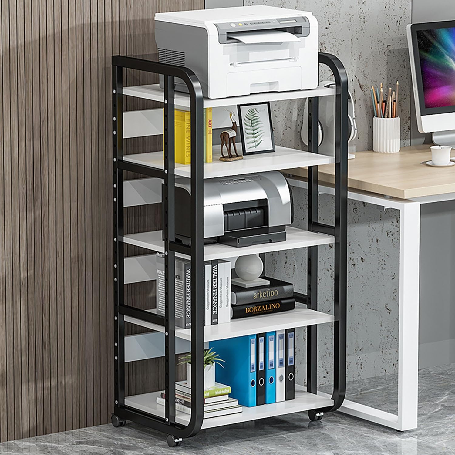 Meuble TV Hifi à étagères réglables avec support CD pour salon moderne
