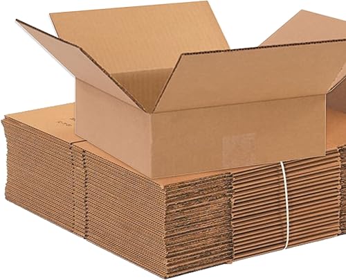Miniatura 2 de AVIDITI Cajas de envío planas de 10 pulgadas de largo x 10 pulgadas de ancho x 3 pulgadas de alto, paquete de 25 Caja de cartón corrugado para