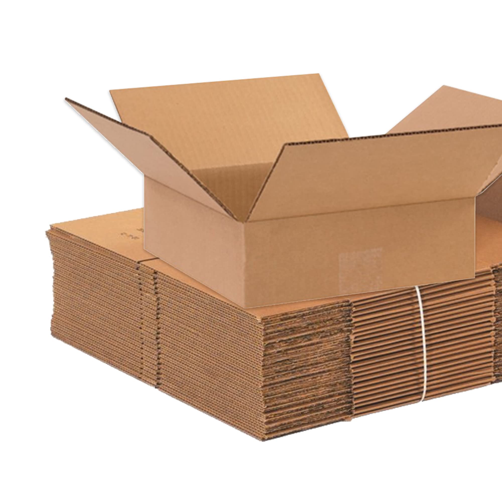 aviditi 10103 Flache Wellpappe Box, 25,4 cm Länge x 25,4 cm Breite x 7,6 cm Höhe, Kraft (Bundle Of 25)