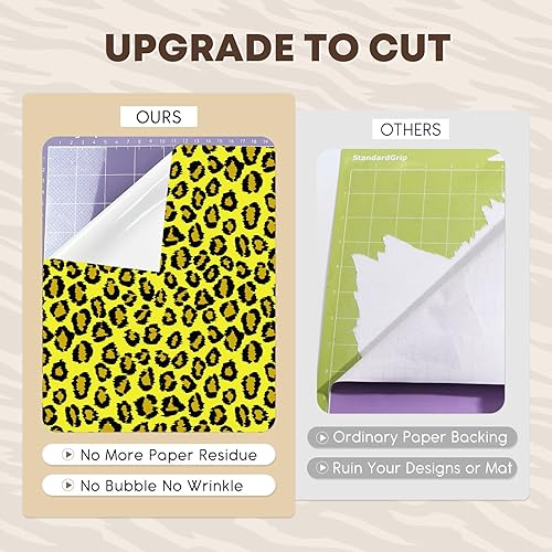Miniatura 68 de Tintnut Vinilo permanente – 10 hojas de 12 x 10 pulgadas, hojas de vinilo adhesivo permanente de leopardo arcoíris, vinilo adhesivo permanente