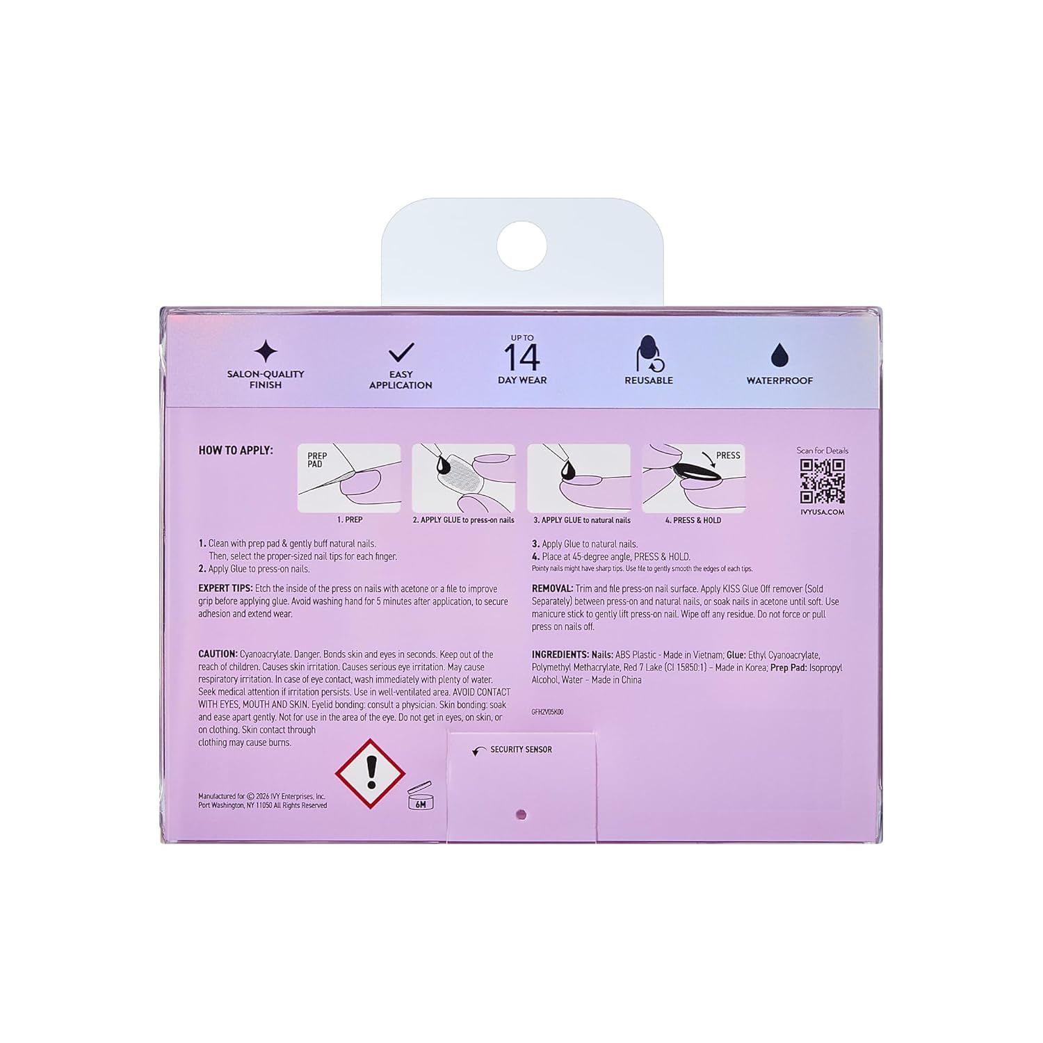 Glitzy 3D Handmade Press On Nail Kit, Rhinestone Gem White Flower French Tip X-Long Square False Nail, Reusable & Lasts Up To 2 Weeks, Seamless Snug Fit Technology, Includes Glue & 28Pcs Manicure Set