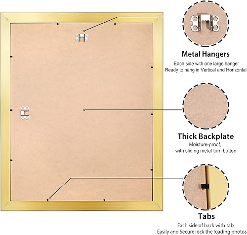Vista 409 de LaVie Home - Portarretratos de 18 x 24 pulgadas, fotos de 16 x 20 pulgadas con paspartú, de 18 x 24 pulgadas sin paspartú, plexiglás pulido, Negro