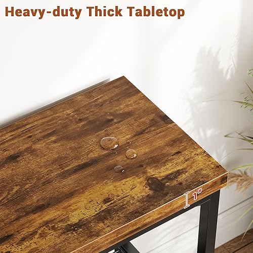 Miniatura 5 de Mesa consola pequeña de 32 pulgadas con almacenamiento, mesa de entrada estrecha, mesa de sofá para sala de estar, mesas de consola resistentes de 3
