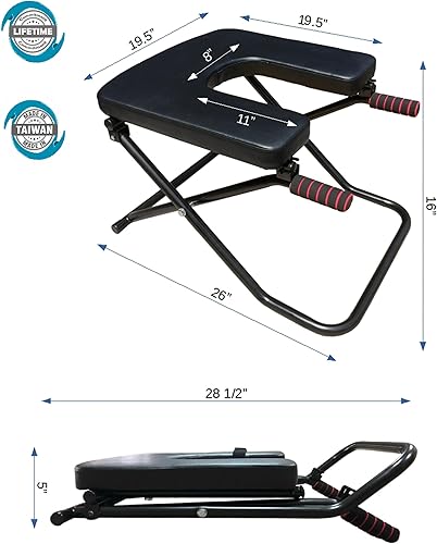 Miniatura 3 de Silla de banco de yoga SISYAMA más larga + más ancha y grande con asas para la cabeza, soporte de mano, inversión, entrenamiento elástico
