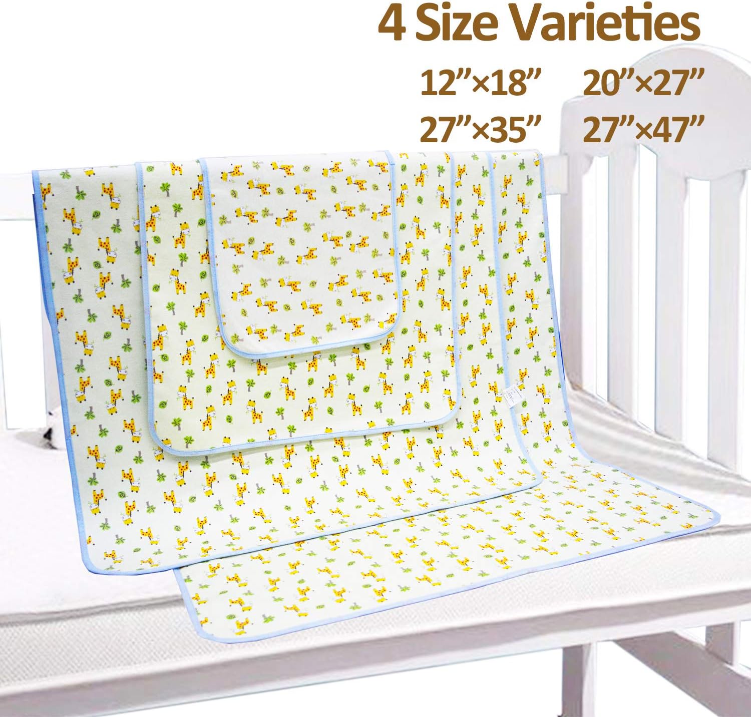 Elf Star Cotton Bamboo Fiber Breathable Waterproof Underpads Mattress Pad Sheet Protector for Children or Adults, Giraffe Print, 20"X27" : Baby