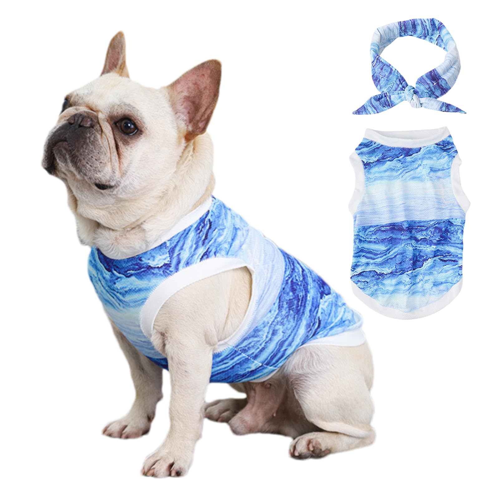 apott Dog Cooling Shirts Dogs Cooling Bandana Quick Dry Puppy Vest Sleeveless Summer Pet Clothes Apparel for Small Medium Dogs Girl, S