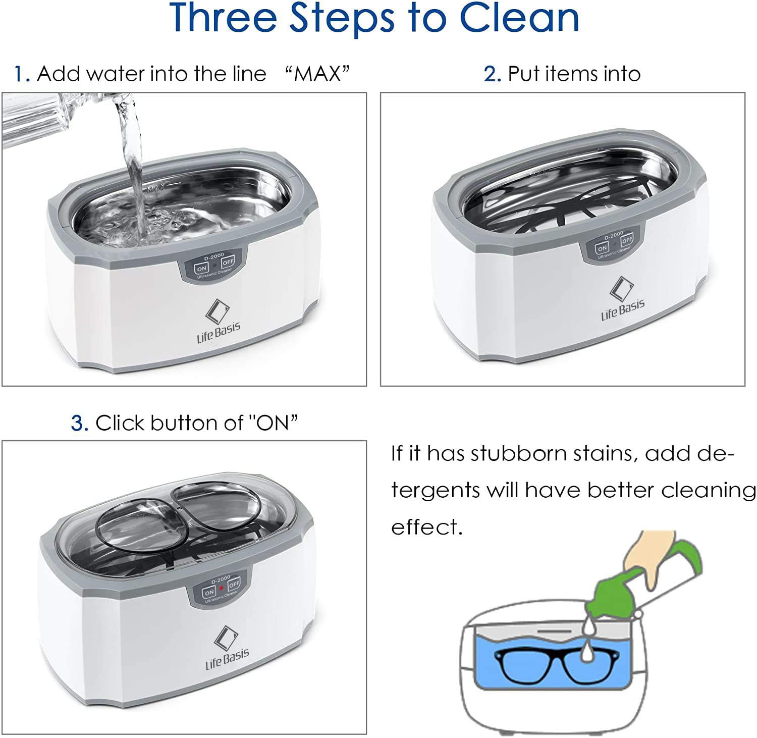 Nettoyeur Ultrasons 45kHz, 30W, Bac 420ML – Recommandé par TESTSIEGER 2025 (Allemagne) – Pour Lunettes, Bijoux, Prothèses Dentaires, Montres, Rasoirs