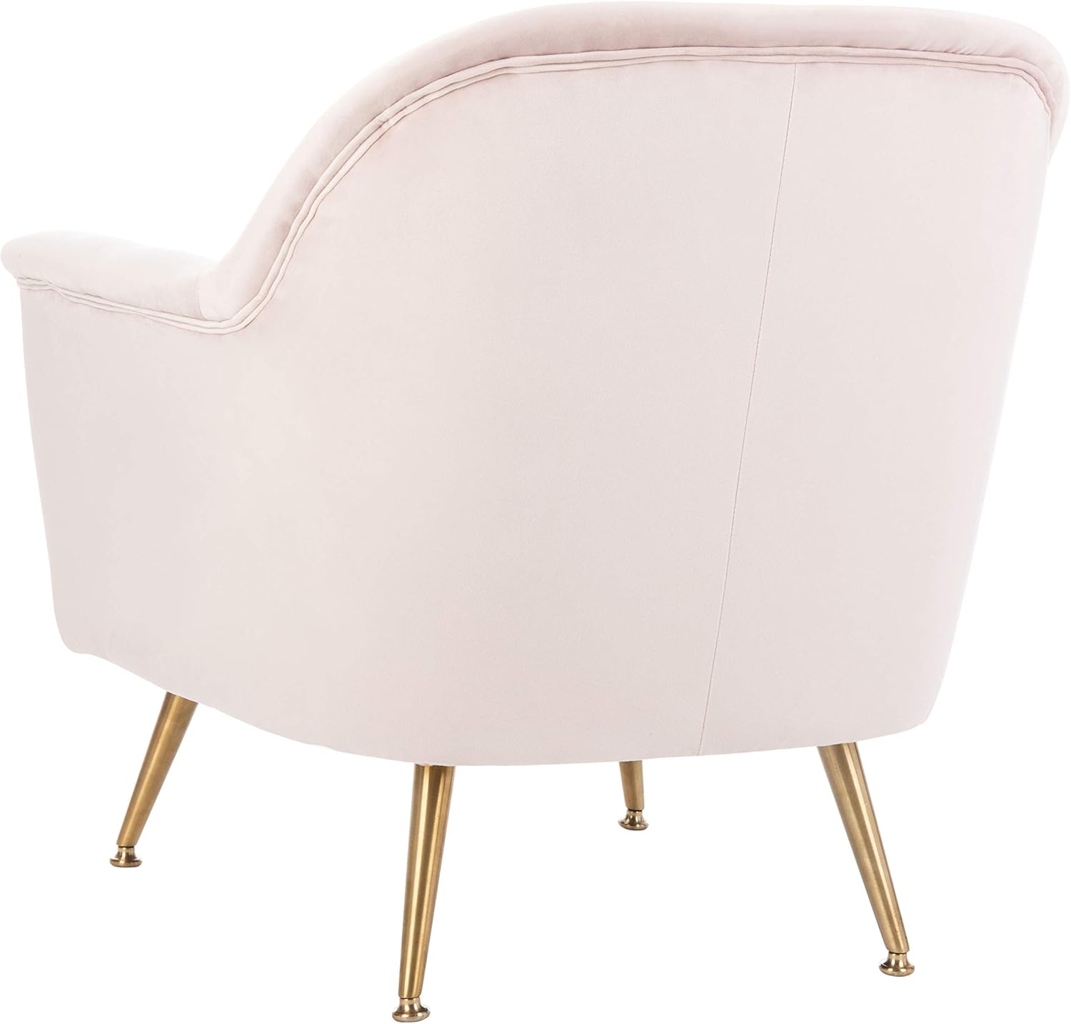 Safavieh Home Brienne Retro Glam Blush Pink Velvet and Brass Arm Chair