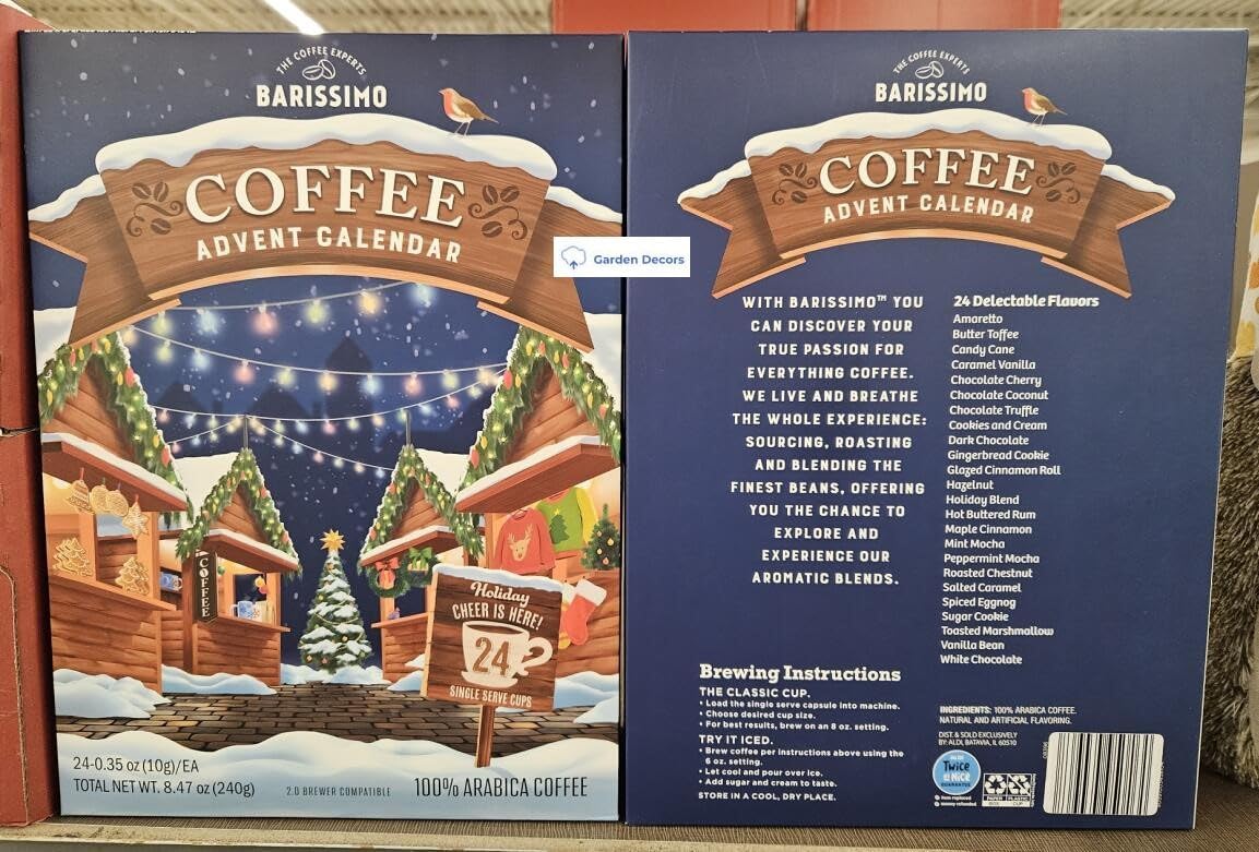 Barissimo Coffee Limit Edition Advent Calendar Unique 24 Cups 8.47oz 240g