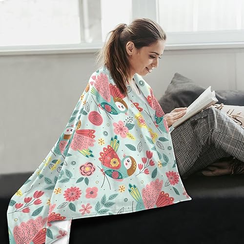 Miniatura 6 de Beautiful Spring Bird Animal Sofa Throw Blanket 60"x90" Ultra-Soft Winter Blanket for Living Room, Bedroom, Bed, Spring Flannel Cozy Bed Blanket