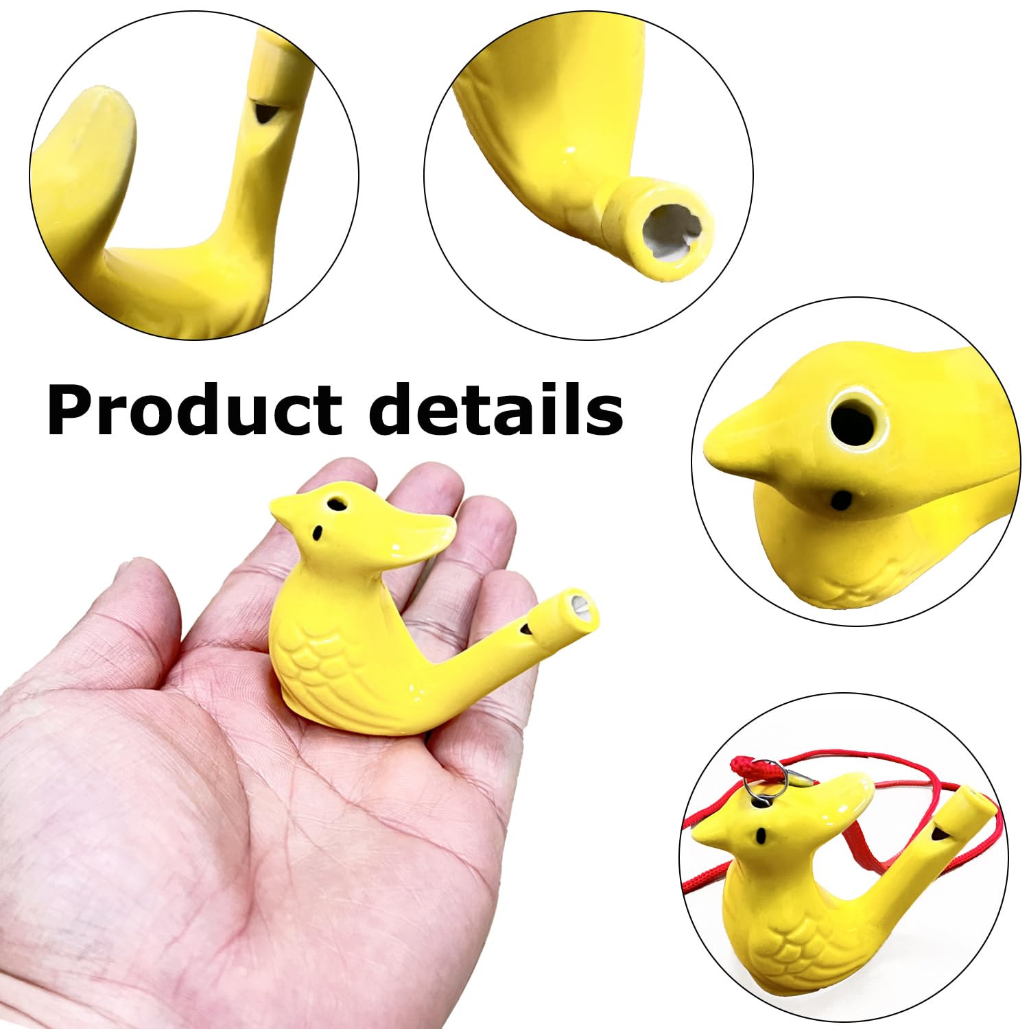 Sifflets à oiseaux en céramique multicolores lot de 4 pour enfants remplissables avec chant clair