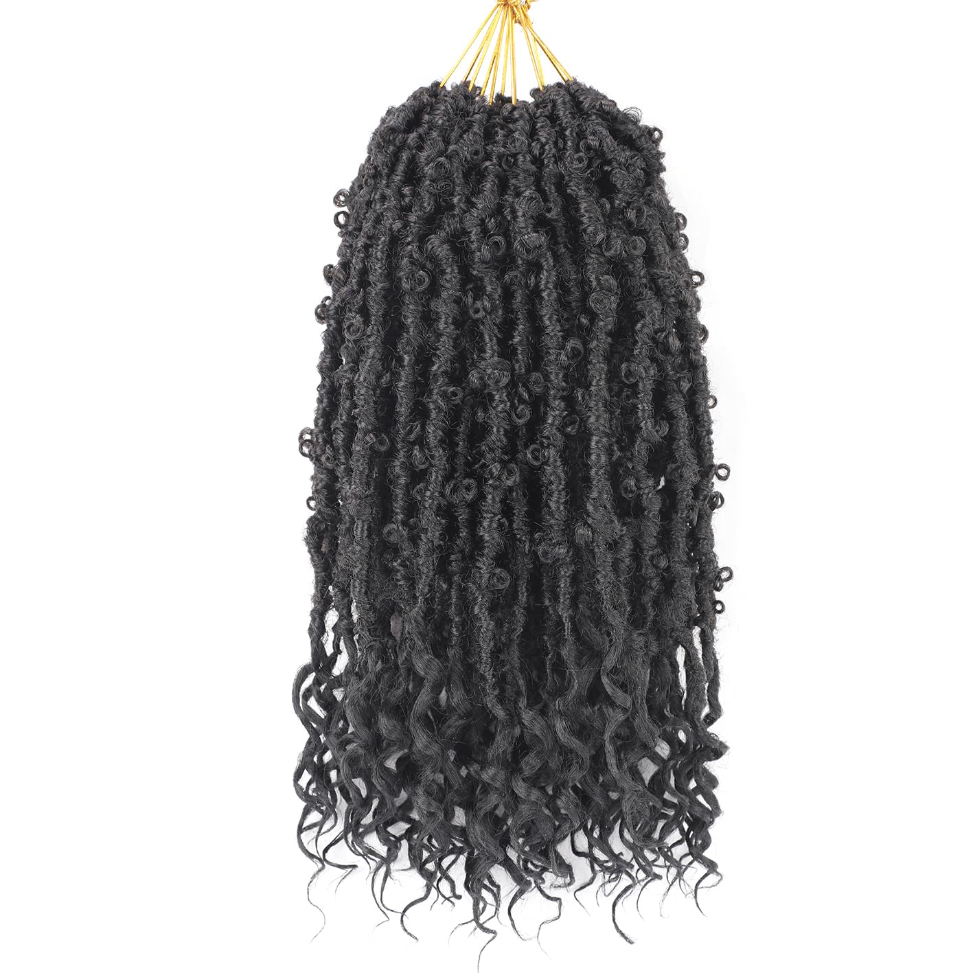 Short Butterfly Locs Goddess Locs Crochet Hair With Curly Ends Distressed Faux Locs Synthetic Soft Locs Crochet Hair For Black Women Hair Extensions (