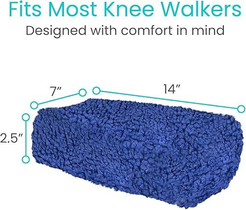 Miniatura 41 de Vive Mobility Funda para rodillera para patineta, cojín de espuma viscoelástica de piel de oveja suave para adultos, accesorio para rodillos