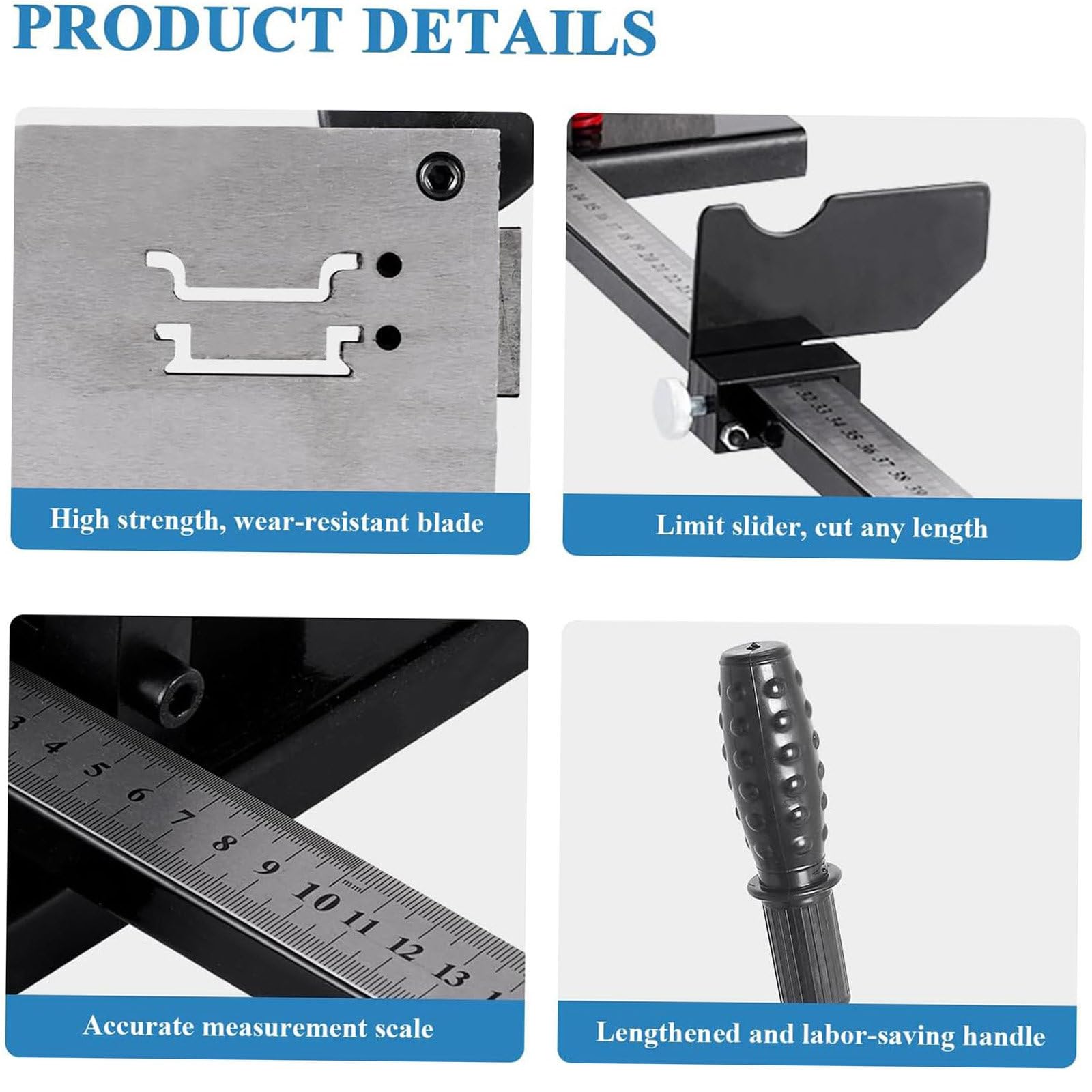 Cortador de riel DIN Multifuncional Herramienta de Corte de riel DIN Easy Cut con Regla de 50 cm para Cortar Aluminio ranurado, riel DIN de Acero de 35 mm de Ancho y 7,5 mm de Alto
