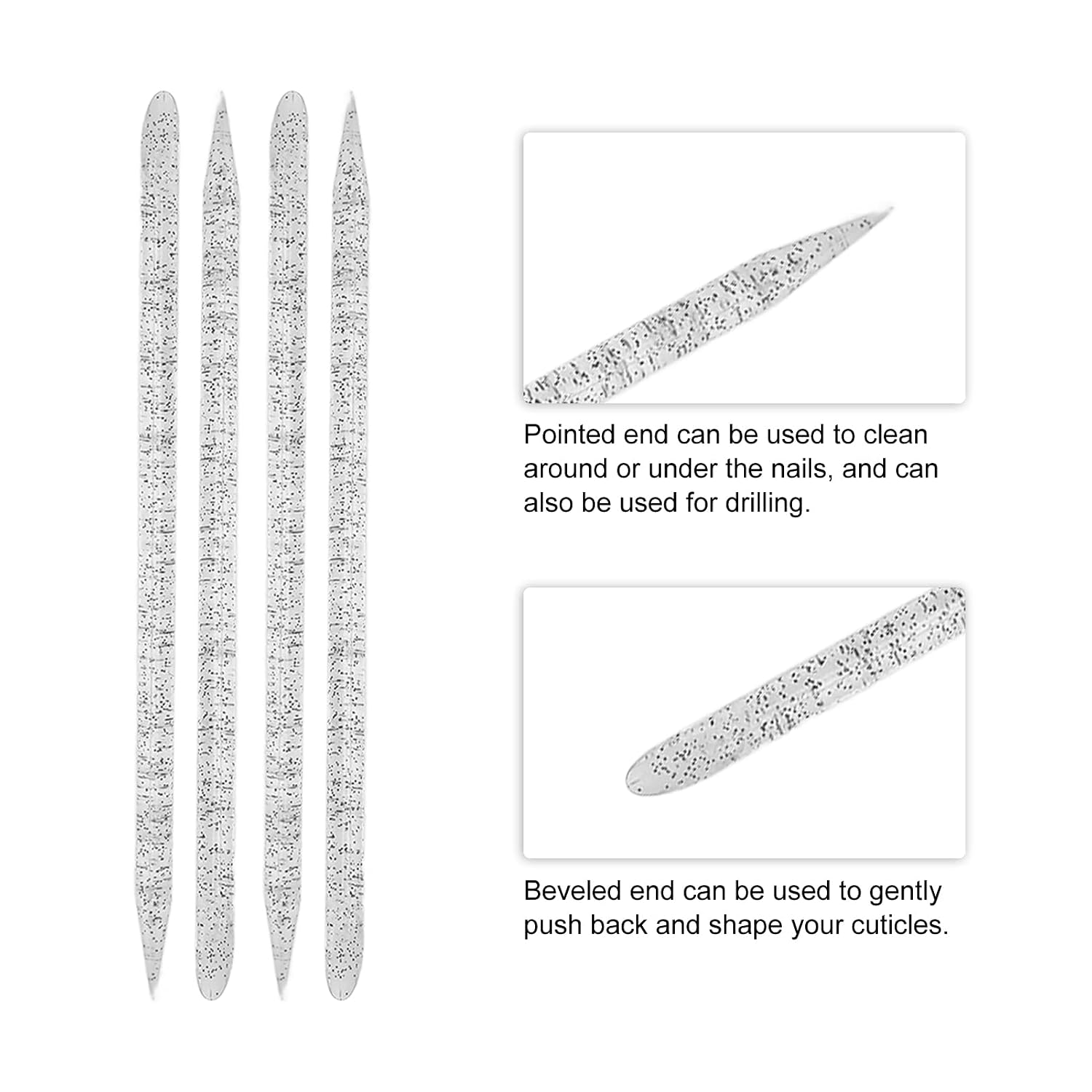 Double Sided Cuticle Pusher 100 Pcs Disposable Nail Stick