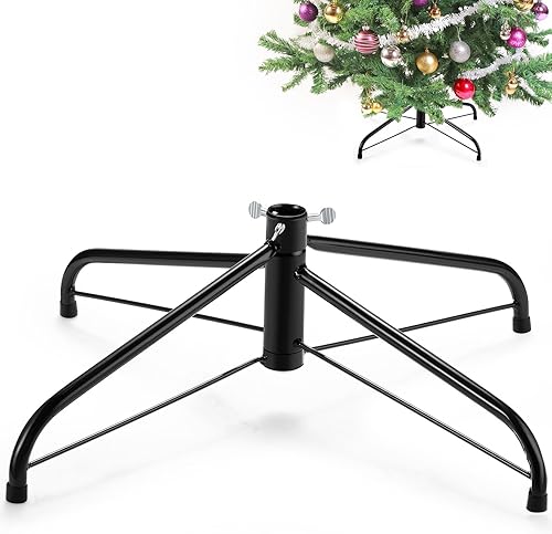 Vista 43 de Roowest Soporte plegable de metal artificial para árbol de Navidad, soporte de repuesto para Navidad (verde, 16 pulgadas)