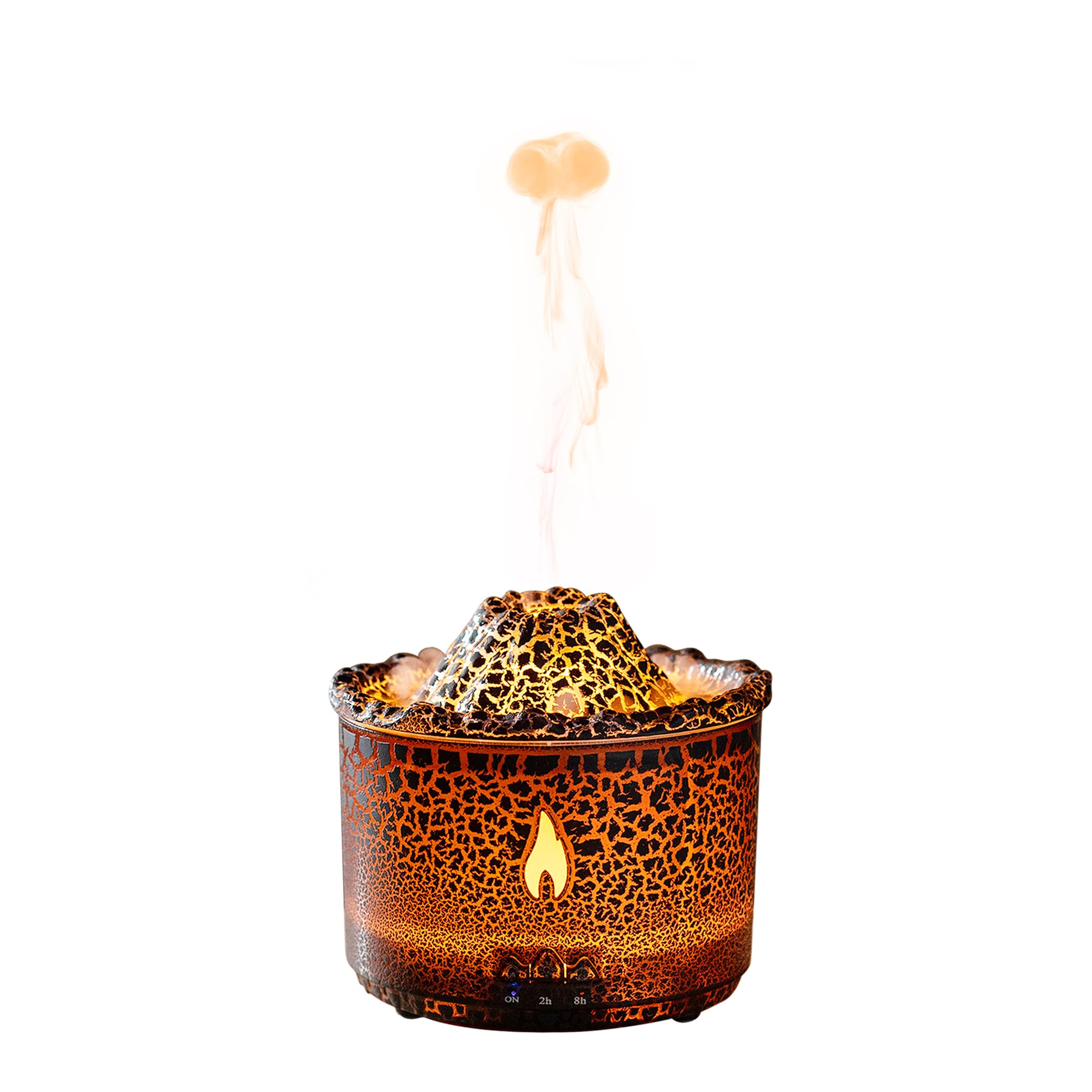 LONYIABBI Flame Air Diffuser Volcano Aroma Diffuser Ultrasonic Oil Diffuser 360mL Auto-Off Protection for Home,Office or Yoga, Gym (Black)