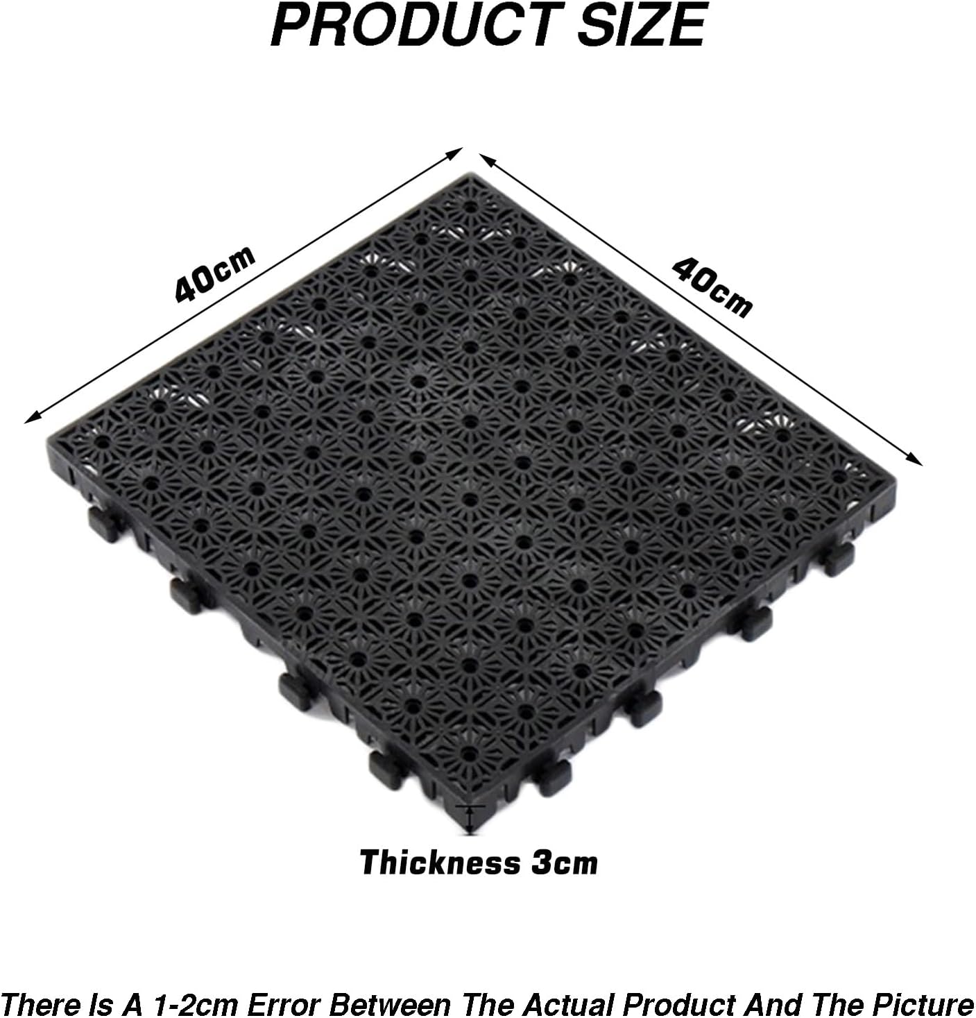 Modular Interlocking Garage Floor Tiles, Heavy-Duty Drainage Mats, PP Cushion Flooring, 11023 lbs Capacity, Ideal for Outdoor Wet Areas - 4 Pieces (Color 1)