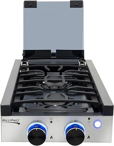 Miniatura 6 de RecPro Placa de cocina de gas integrada para caravana, 2 quemadores o 3 quemadores, estufa de cocina RV  Quemadores de 6,500 y 8,000 BTU  Cubierta