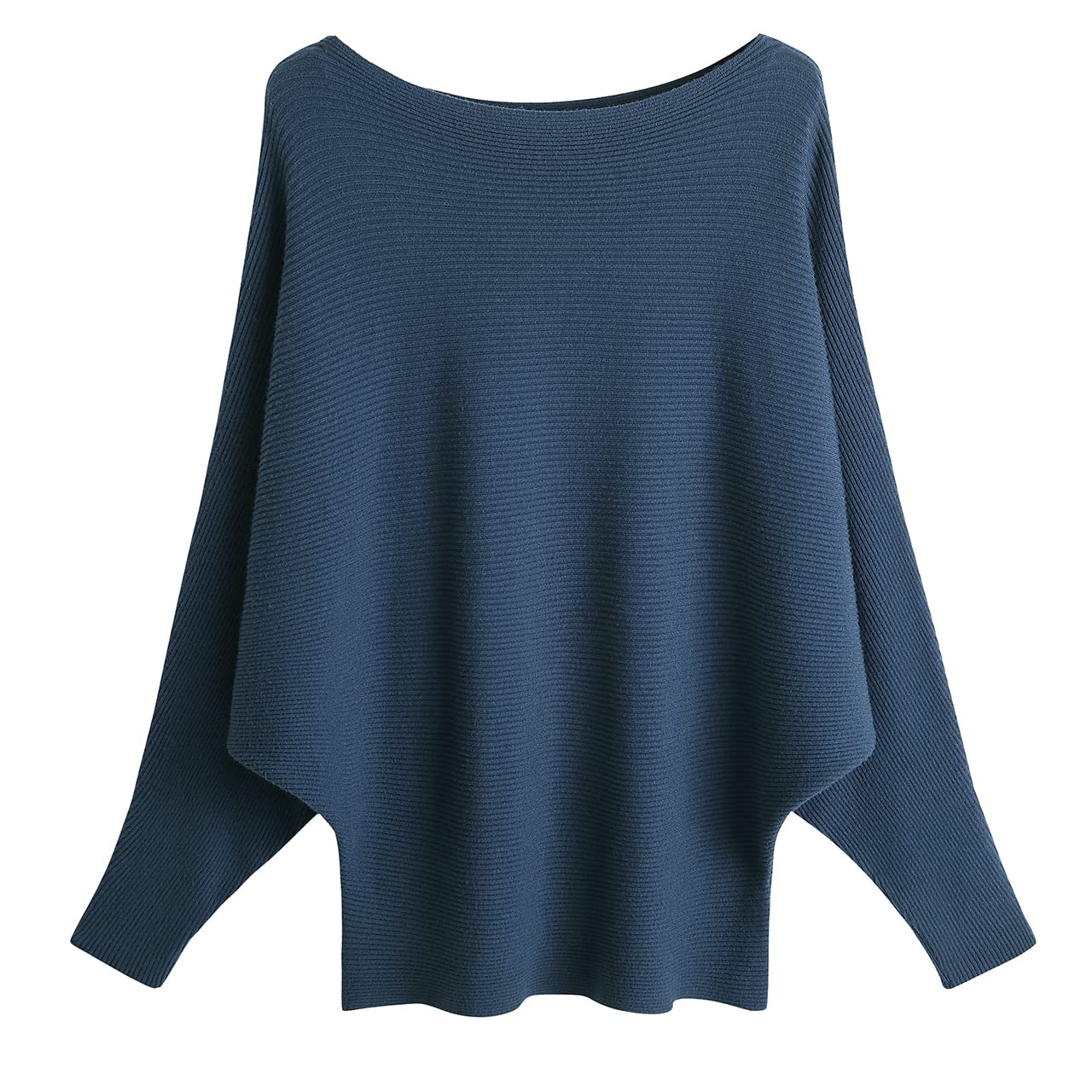 GABERLY Boat Neck Batwing Sleeves Dolman Knitted Sweaters and Pullovers Tops for Women