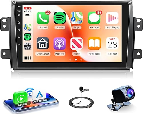 Rimoody 4Core 4G+64G Android 13 Radio estéreo para coche Suzuki SX4 2006-2013 Carplay inalámbrico Android Auto navegación GPS WiFi, pantalla táctil