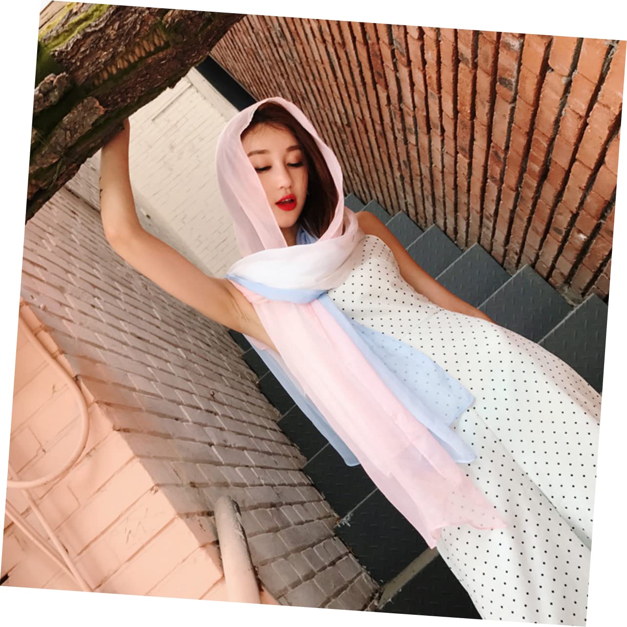 GALPADA 2 Pz sciarpa estiva Sciarpa leggera chiffon di chiffon da donna scialle da donna