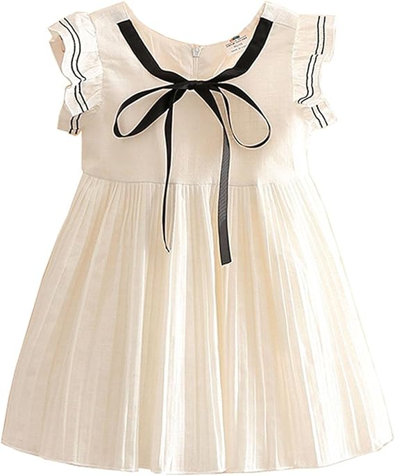 Amazon やみどり夏 女の子 女児 ガールズ 紐 蝶結び 木耳飾り袖 ワンピース ワンピース チュニック 通販
