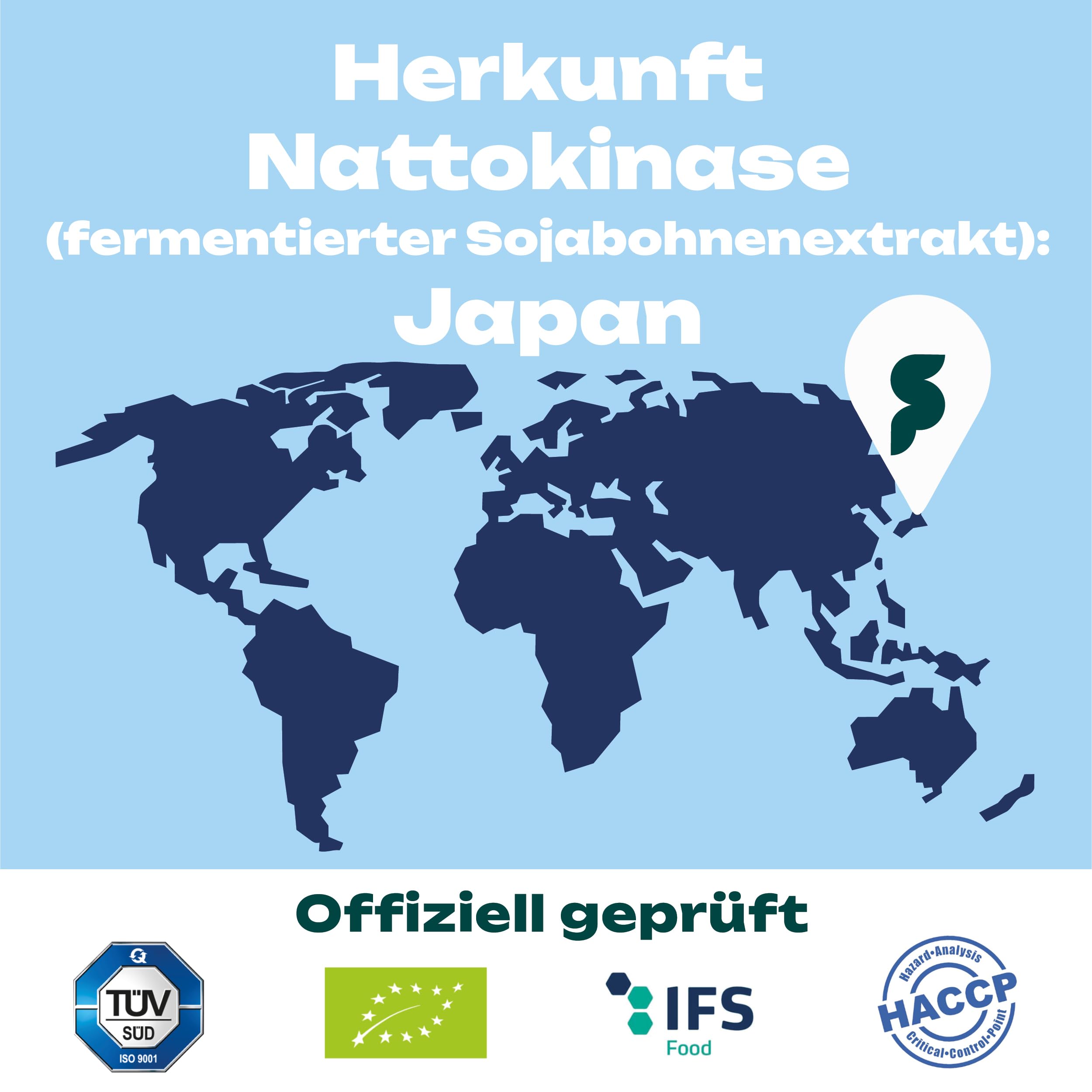 Nattokinase 100mg pro Kapsel | vegan | 20.000 FU | ohne Vitamin K1 & K2 | ohne mikrokristalline Cellulose & Magnesiumstearat | 240 Kapseln