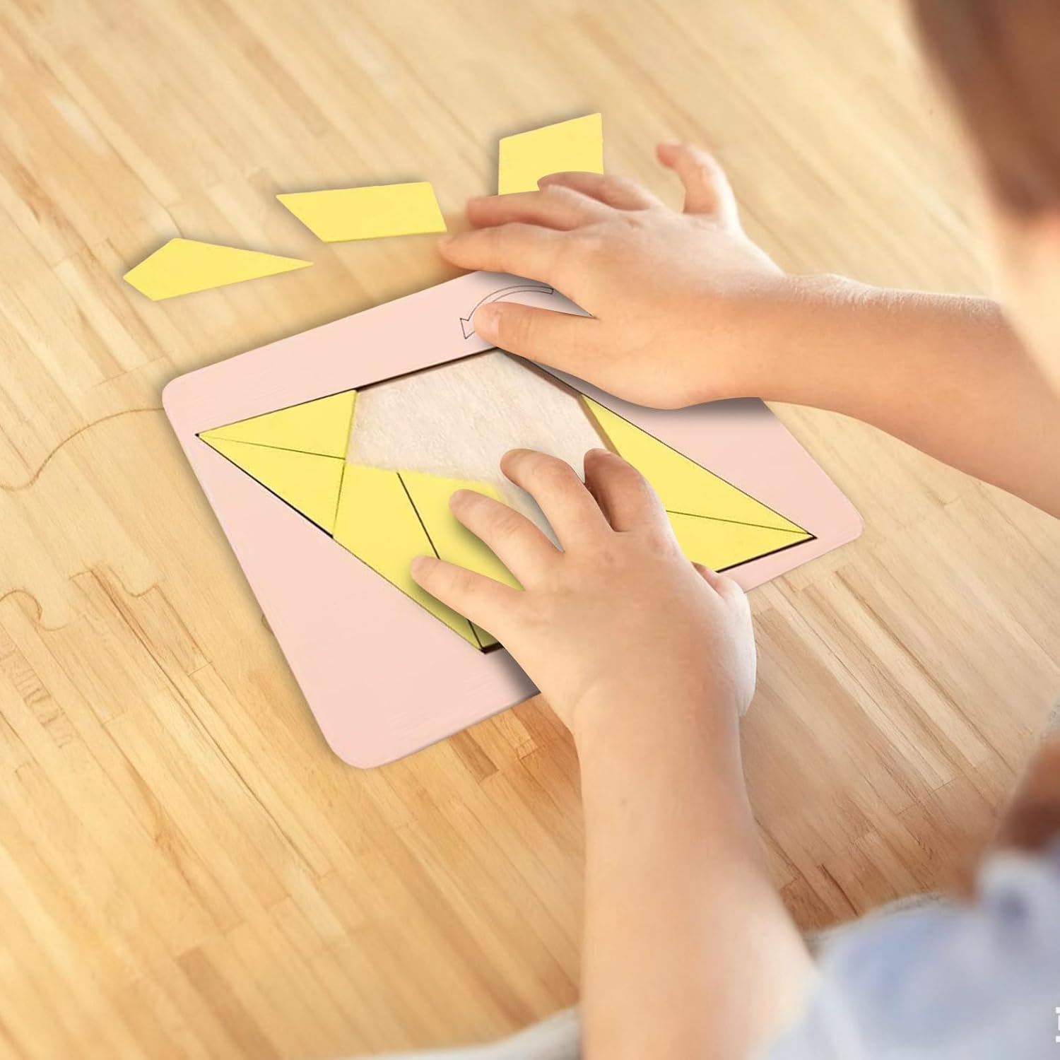 Triangle Puzzle, Wooden Triangle Puzzle, Triangular Wooden Brain Puzzle, Shapes Puzzle Building Blocks Family Game, Irregular Wooden Puzzle, Geometric Thinking Game (D)