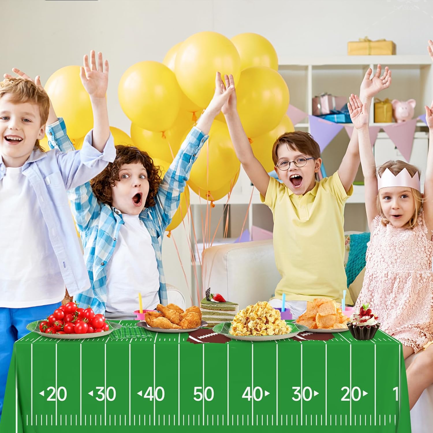 Football Party Supplies Kit Serve 50, Football Party Favors Set Includes Dinner Plates, Dessert Plates, Napkins, Birthday Gifts - Image 7