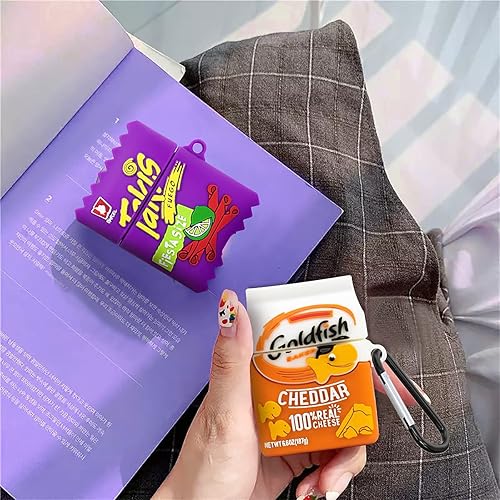 Miniatura 4 de WQNIDE - Paquete de 2 fundas para Airpod 21, Takis papas fritas y Goldfish Cookie Airpods Cover Candy Cute Fun Fashion Food Skin Funda protectora