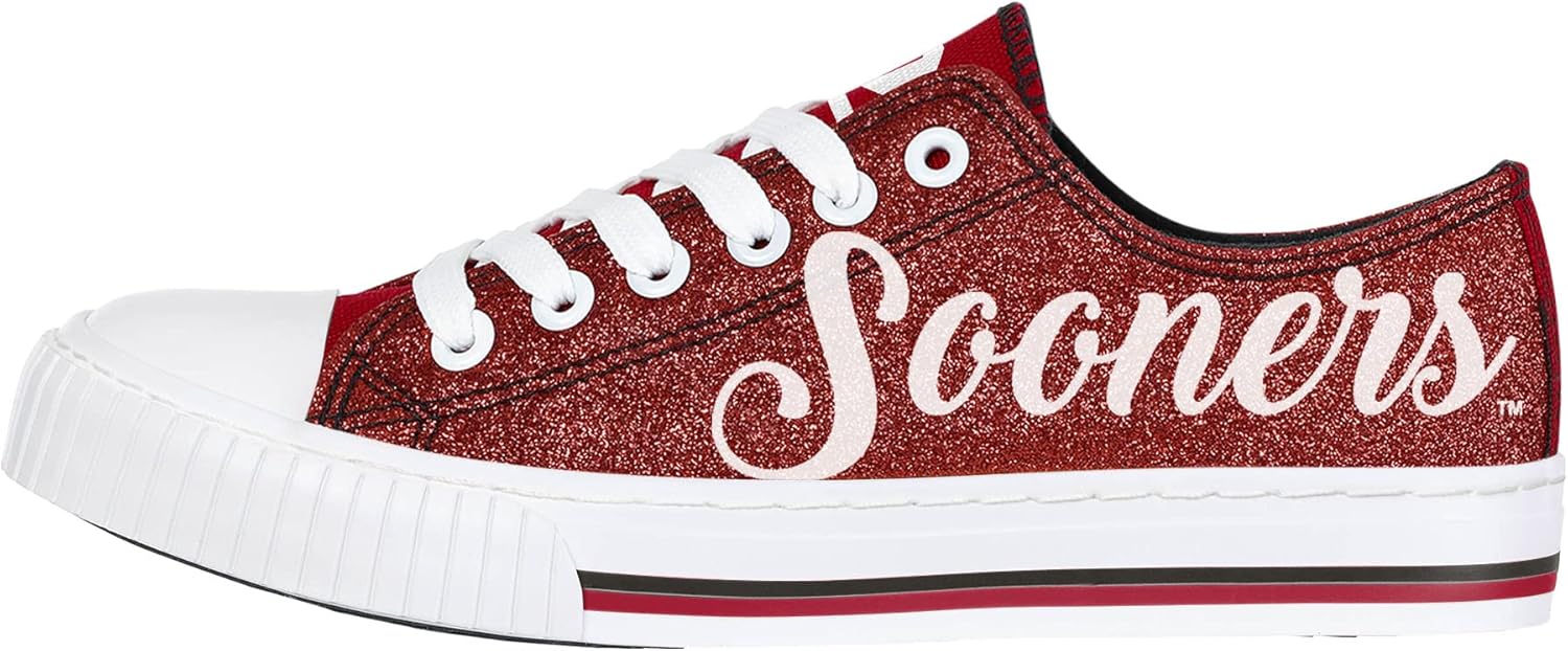 FOCO NCAA Womens NCAA College Team Logo Fashion Low Top Canvas Sneakers Shoes