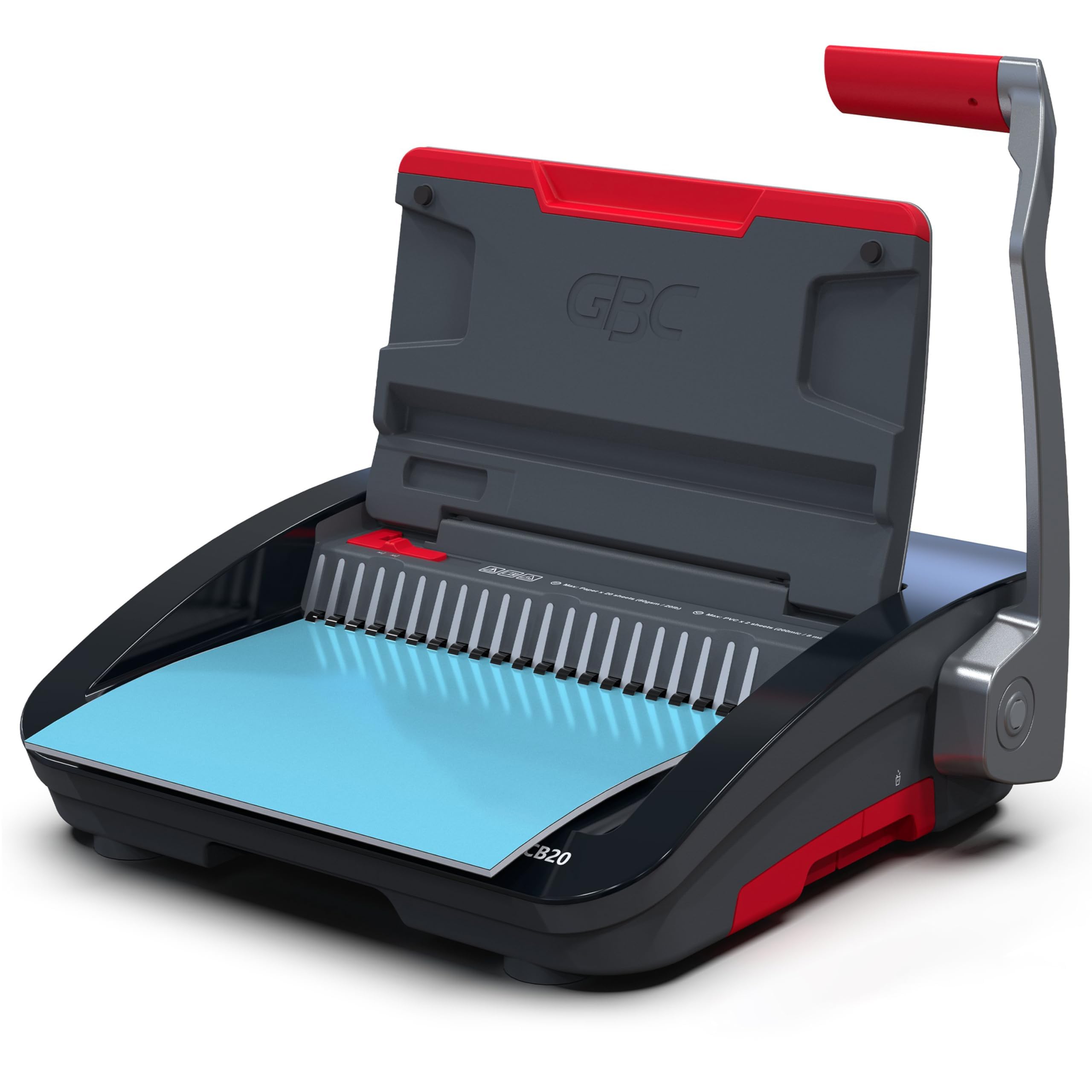GBC Machine à relier CB20 CombBind Perforatrice et Peigne, Perforatrice 20 feuilles, Reliure 330 feuilles (WSM200025)