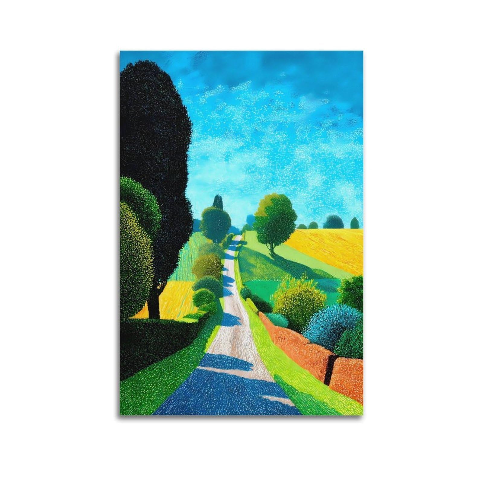 Joentdrn Unframe-Style Abstract David Hockney Aesthetic Canvas Wall Art Print Home Decor For Bedroom Living Room12x18inch(30X45cm)