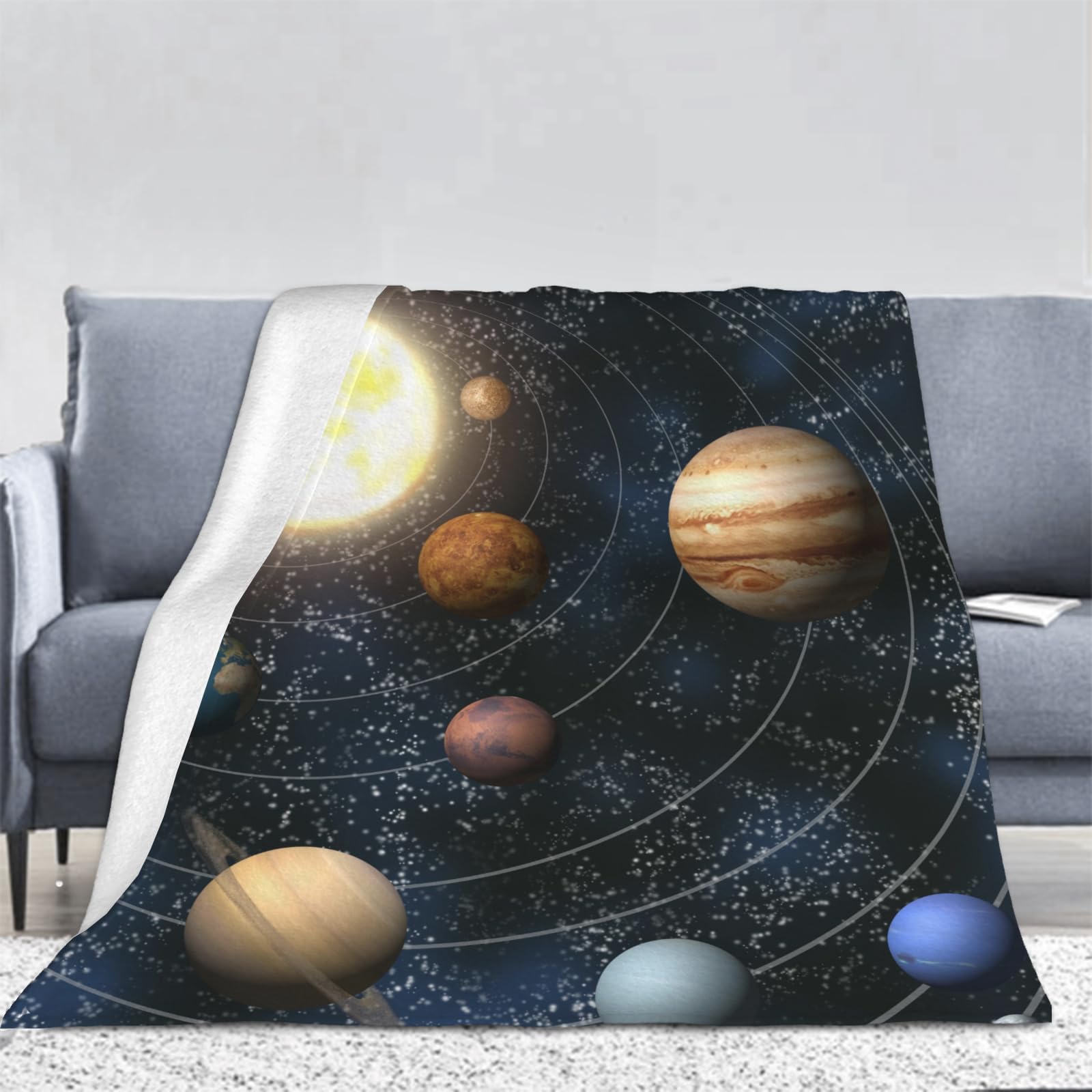 Bedsure Women's 3D Solar System Throw Blanket, Universe Soft Fleece Blanket Throws For Bed, Bedroom, Sofa, Couch, Yoga, Camping, Car And Outdoor Travel 100X130 Cm