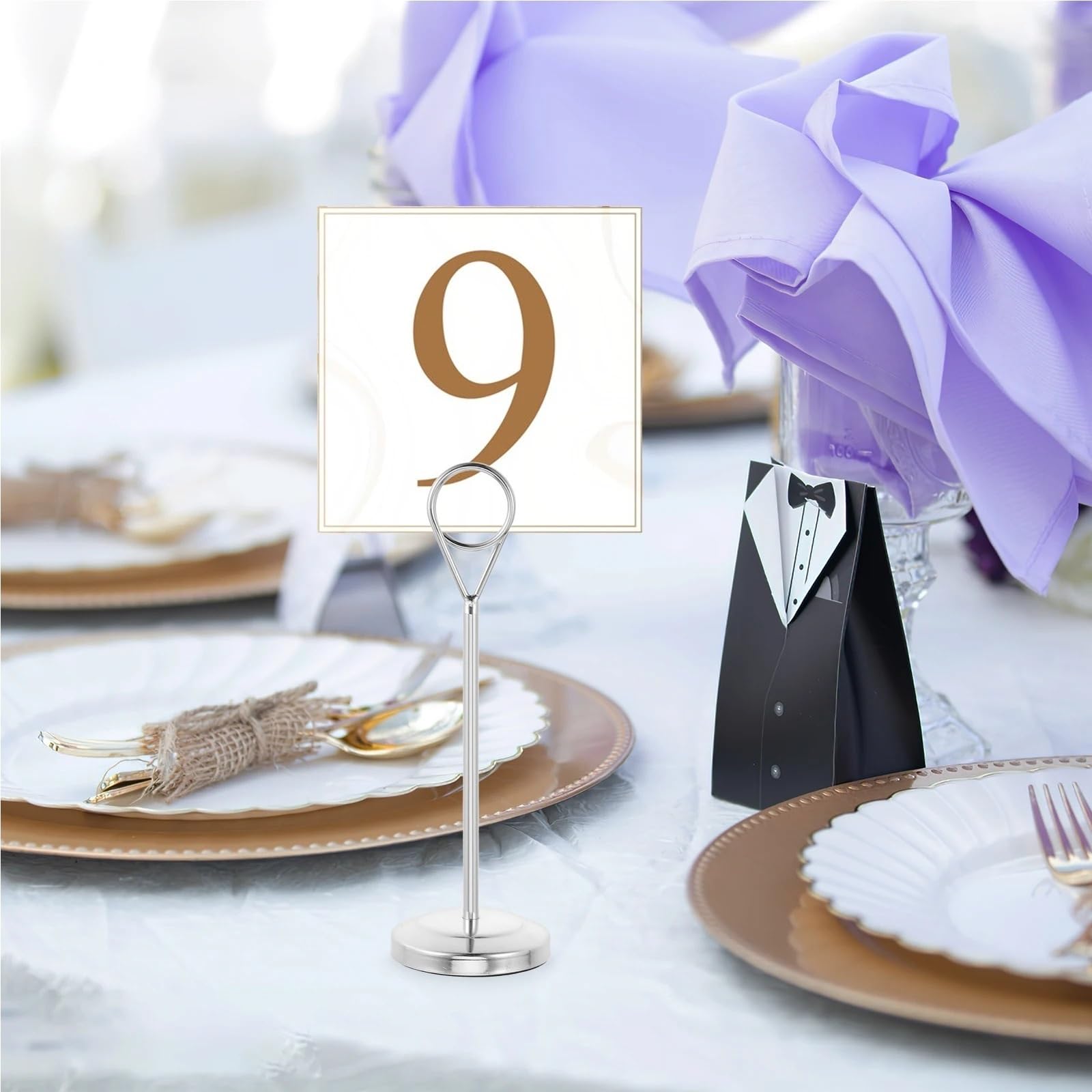 Tischkartenhalter, 2 Stück, 6 Stück, 10 Stück Tischnummernhalter, Tischkartenhalter für Hochzeit, Geburtstagsparty (10 Stück)