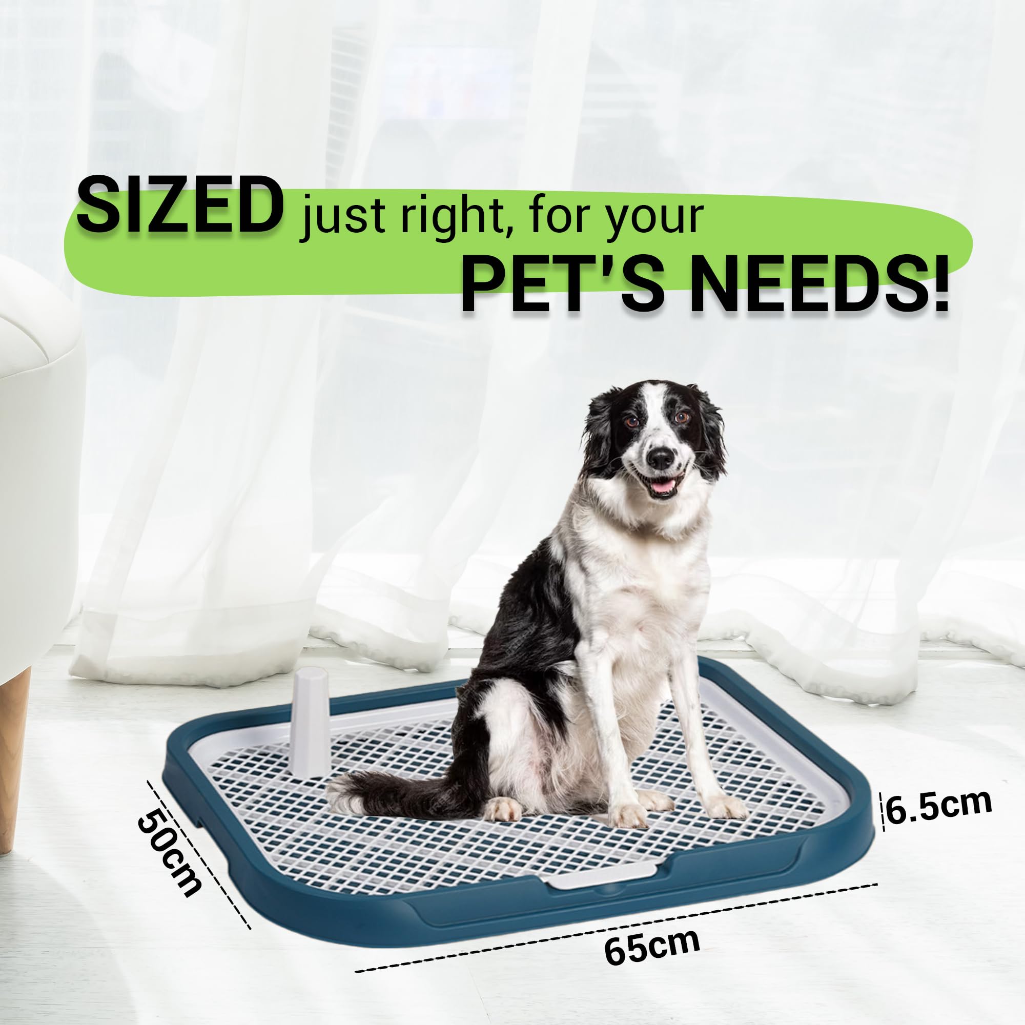 MAK7 Pets Portable Toilet Tray | Dog Poop Tray | Pee Pads for Dogs Holder | Indoor Mesh Toilet for Puppy Poop Training | Mess Free Litter Tray | Pet Dog Potty Training Large (66cmx50cmx5.2cm) 1