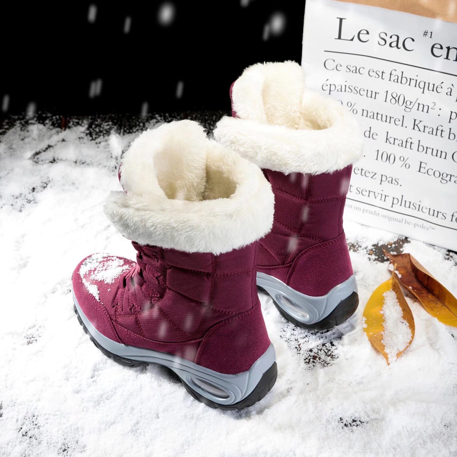 Botas de Invierno Mujer, Impermeable Piel Cálido Forro