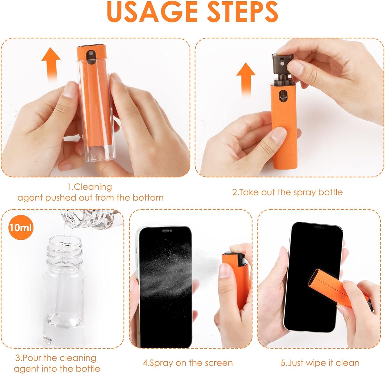 Pulitore schermo 5 pezzi, All in One Screen Cleaner senza liquido, Reusable Display Cleaner, set di pulizia per display auto, smartphone tablet