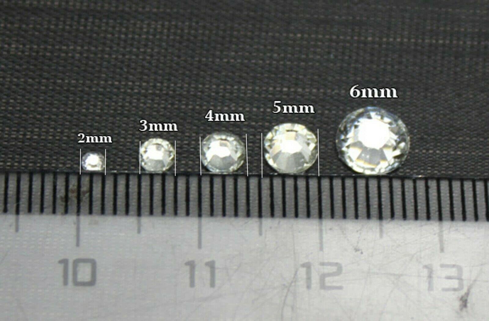 250pcs 6mm Flat Back Non-Stick Rhinestone Crystal Diamantes Nail Art & Craft Scrapbooking Embellishments 90 Available Colours (6mm, AB Clear #A13) — view 3