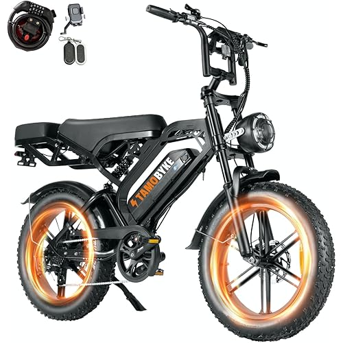 Moped Style 750W/1500W Electric Bike for Adults,28mph/30mph/33mph Ebike&34-80Miles PAS Range,48V15.6ah/18.2ah/ (874Wh) Larger Battery, 20'' Fat Tire Electric Bike,UL 2849 Certified.