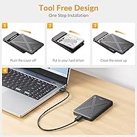 Vista 6 de iDsonix 2.5 inch Hard Drive Enclosure, 6Gbps USB 3.1 to SATA III Tool-Free External Hard Drive Enclosure for 7mm/9.5mm 2.5" SSD HDD with UASP