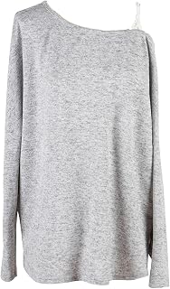 Silunma2021 Women Off-Shoulder Solid Color Loose Long Sleeves Casual Pullover Comfort Top Sexy Soft Stretchy Long Sleeves Top