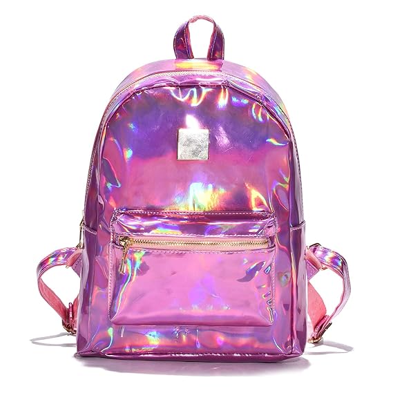 pink silver mini backpack